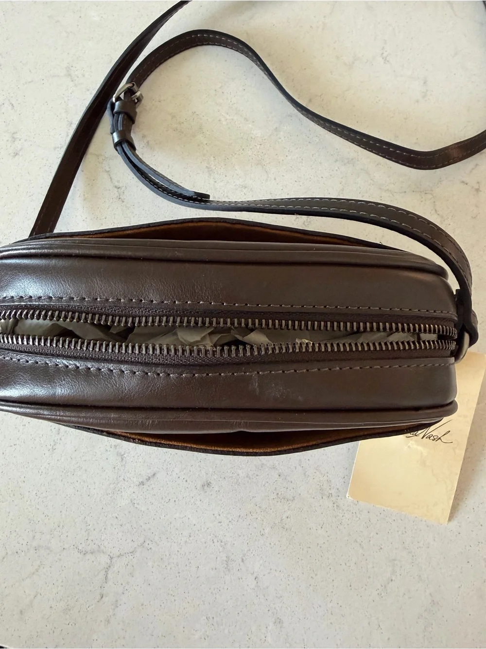 Patricia Nash Dark Brown Leather Crossbody Bag